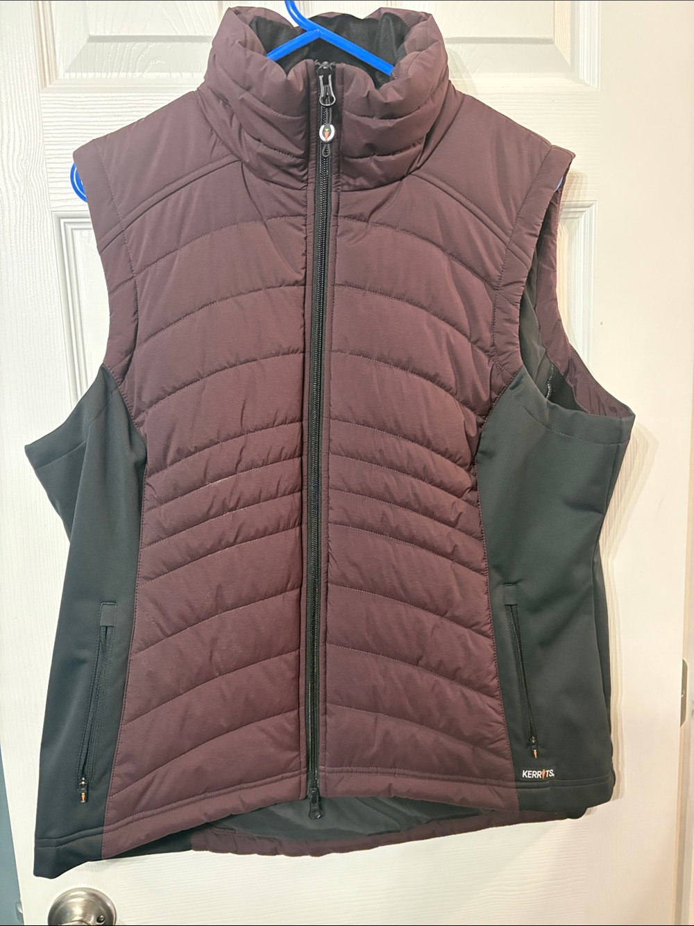 Kerrits Counter Balance Quilted Vest in Burgundy with Black Panels